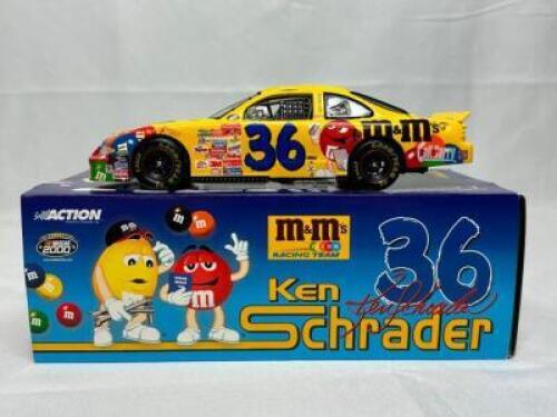 KEN SCHRADER #36 M&M'S 2000 PONTAIC GRAND PRIX 1:24 SCALE AUTHENTIC STOCK CAR
