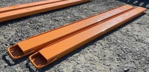 DESCRIPTION: WOLVERINE PALLET FORK EXTENSIONS. 2022 BRAND / MODEL: WOLVERINE ZW-EX-0825 ADDITIONAL INFORMATION 8 ft. | 2.5" x 5". RETAIL FOR $250 LOCA