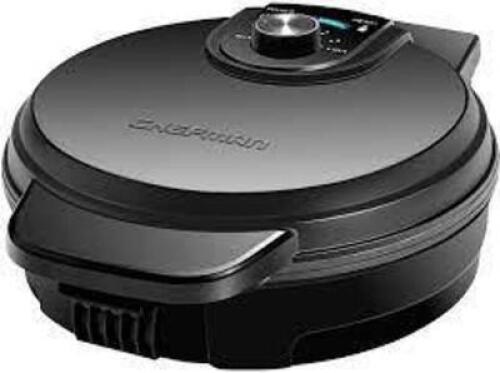 DESCRIPTION: (1) ANTI OVERFLOW WAFFLE MAKER BRAND/MODEL: CHEFMAN INFORMATION: BLACK RETAIL$: $30.00 EA SIZE: 4 SLICE QTY: 1