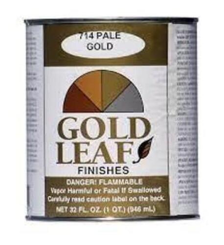 DESCRIPTION: (2) GOLD LEAF SOLVENT BASE BRAND/MODEL: PALE 714-2 RETAIL$: $36.99 EA SIZE: 32 OZ QTY: 2