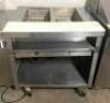 2-WELL STAINLESS STEEL ELECTRIC STEAM TABLE WITH UNDERSTORAGE