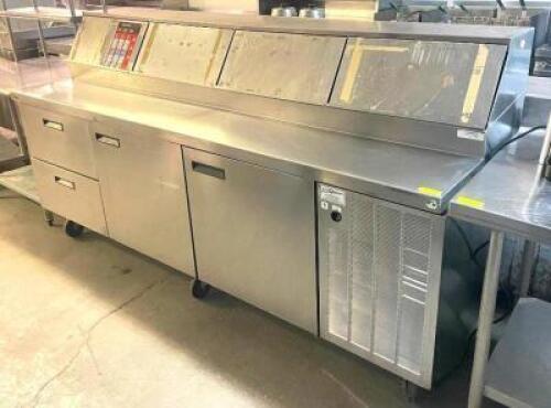 2-DOOR AND 2-DRAWER STAINLESS STEEL PIZZA PREP TABLE