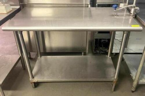 4' STAINLESS STEEL TABLE WITH STAINLESS UNDRSHELF AND CAN OPENER