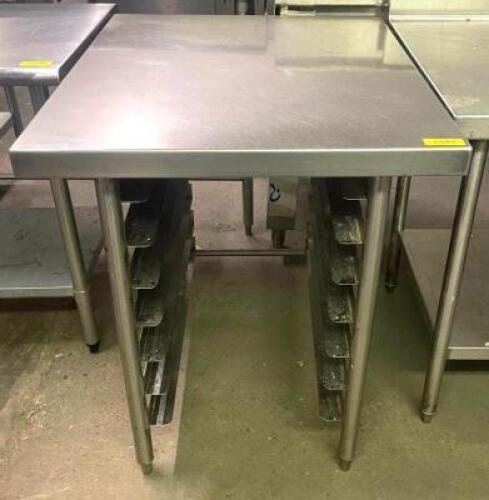30" STAINLESS STEEL TABLE WITH PAN RACK