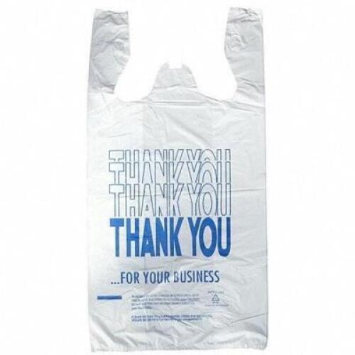 (1) BOX OF (1000) PLASTIC SHOPPING BAGS