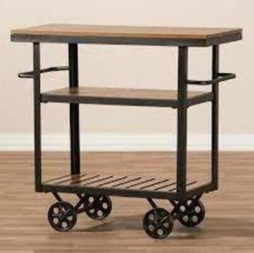 DESCRIPTION: (1) CABRIOLET KENNEDY SIMPLE ROLLING BAR CART BRAND/MODEL: BAXTON STUDIO #SEA79MAHO RETAIL$: $206.57 EA QTY: 1