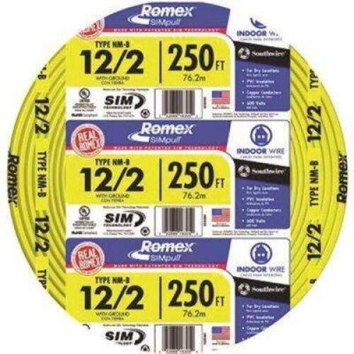 DESCRIPTION: (1) 12/2 SOLID INDOOR NON-METALLIC WIRE RETAIL$: $129.32/EA SIZE: 250' LENGTH QTY: 1