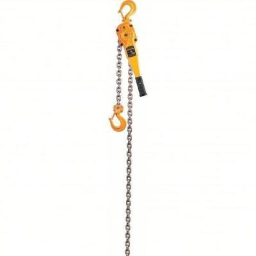 DESCRIPTION: (1) LEVER CHAIN HOIST BRAND/MODEL: HARRINGTON #1TAJ9 INFORMATION: YELLOW RETAIL$: $1178.79 EA SIZE: 69 LB PULL TO LIFT, 6000 LB CAPACITY