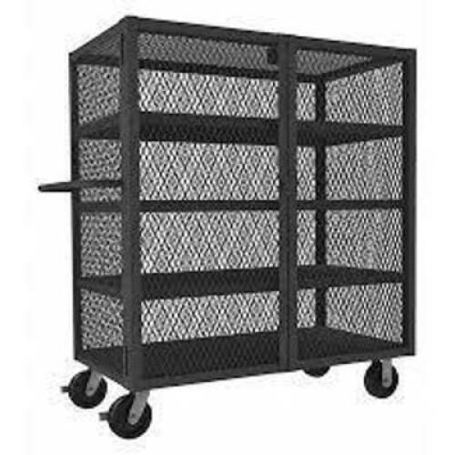 DESCRIPTION: (1) MESH SECURITY ROLLING CART BRAND/MODEL: DURHAM MFG #HTL-3660-DD-4-95 RETAIL$: $1658.96 EA SIZE: 32" X 56" X 60" QTY: 1