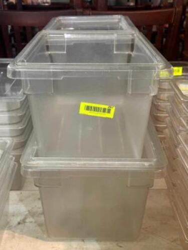 (4) PLASTIC CONTAINERS WITH (3) LIDS