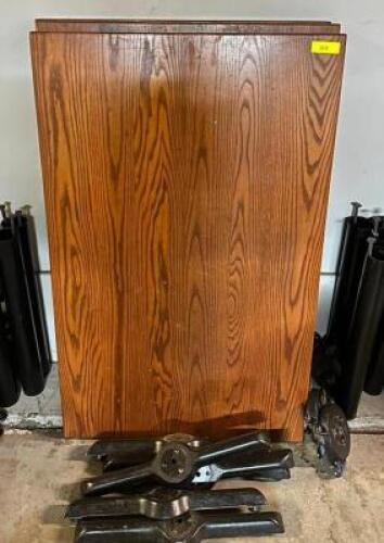 (3) WOODEN TABLES WITH BASES