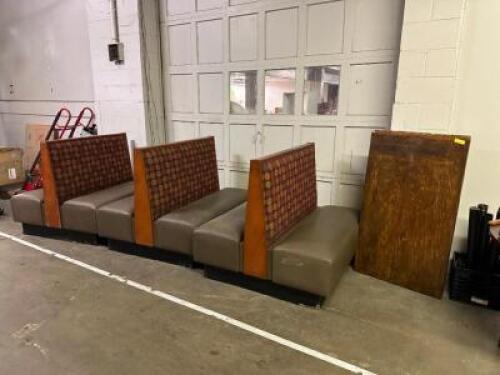 (3) DOUBLE-END BOOTH SECTIONS WITH TABLES AND BASES