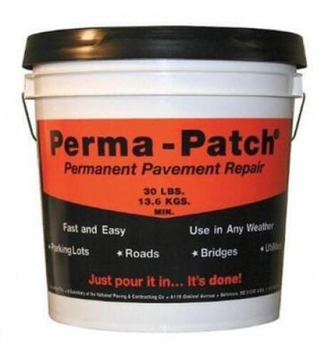 DESCRIPTION (2) PERMA-PATCH PERMANENT PAVEMENT REPAIR BRAND/MODEL PP-30-CP ADDITIONAL INFORMATION BLACK/FULL CURE: 1 MIN/RETAILS AT $29.30 EACH SIZE 3