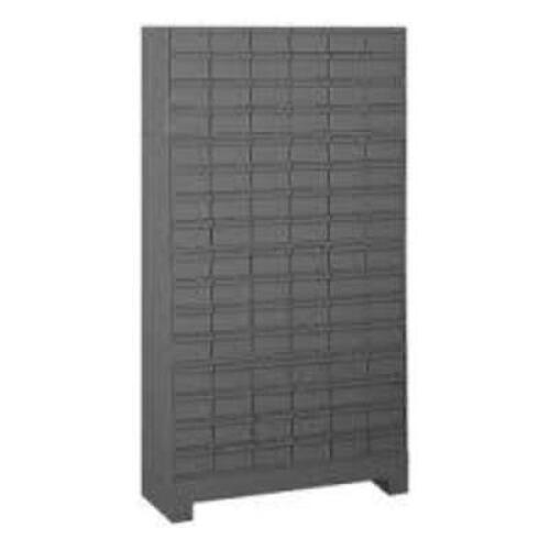 DESCRIPTION: (1) ENCLOSED BIN SHELVINGBRAND/MODEL: DURHAM #3KP96INFORMATION: GRAYRETAIL$: $1121.57 EASIZE: 6 DRAWERS ACROSS, 16 DRAWERS DOWN, 96 DRAWERS TOTAL,&nbsp;12" x 34" x 62 1/4"QTY: 1