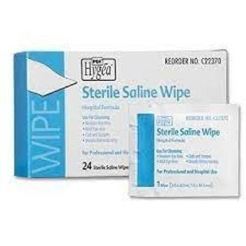 (6) PACKS OF (24) SINGLE USE STERILE SALINE WIPES