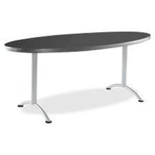 DESCRIPTION: (1) ARC TABLE FIXED HEIGHT BRAND/MODEL: ICEBERG #69427 INFORMATION: GRAPHITE TOP, SILVER LEGS RETAIL$: $403.81 EA SIZE: 36" X 72" QTY: 1
