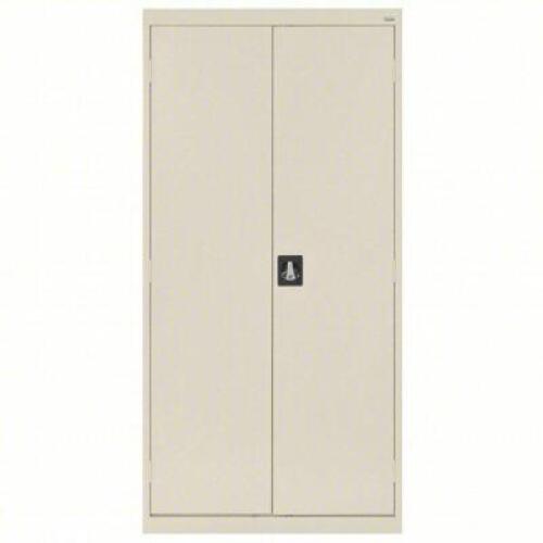 DESCRIPTION: (1) STORAGE CABINET BRAND/MODEL: SANDUSKY #9HYT4 INFORMATION: PUTTY RETAIL$: $740.65 EA SIZE: 36 IN X 18 IN X 72 IN, SWING HANDLE & KEYED