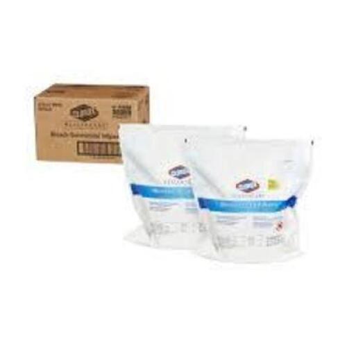 DESCRIPTION: (2) BAGS OF HEALTHCARE BLEACH GERMICIDAL WIPES REFILL BRAND/MODEL: CLOROX #30359 RETAIL$: $25.00 EA SIZE: 110 WIPES QTY: 2