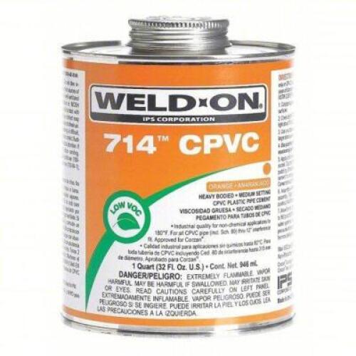 DESCRIPTION: (2) CPVC CEMENT BRAND/MODEL: WELD ON 724 #6KWT7 RETAIL$: $18.00 EA SIZE: 8 OZ QTY: 2