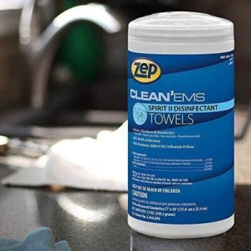 DESCRIPTION: (6) CLEAN EMS SPIRIT 2 DISINFECTANT TOWELS BRAND/MODEL: ZEP SIZE: 40 PRE MEASURED TOWELETTES 1"X10" QTY: 6