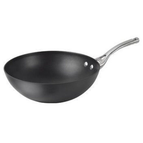 DESCRIPTION: HARD ANODIZED 10.5" NON-STICK FLAT-BOTTOM WOK BRAND/MODEL: CALPHALON QTY: 1