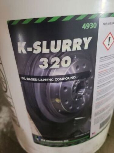 DESCRIPTION: (1) OIL BASED LAPPING COMPOUND BRAND/MODEL: K-SLURRY 320 RETAIL$: $266.47 EA SIZE: 5 GALLON QTY: 1