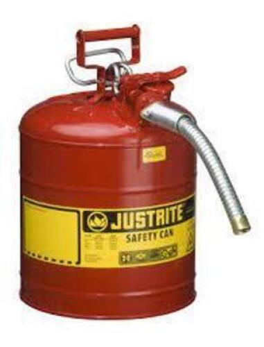 DESCRIPTION: (1) SAFETY CAN BRAND/MODEL: JUSTRITE #7250130 INFORMATION: RED RETAIL$: $130.88 EA SIZE: 5 GAL, 1" HOSE QTY: 1