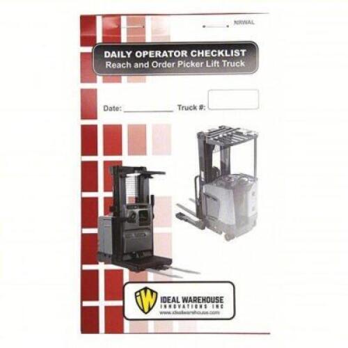 DESCRIPTION: (12) REPLACEMENT DAILY OPERATOR CHECKLIST BRAND/MODEL: IRONGUARD #48WH70 RETAIL$: $148.20 TOTAL SIZE: 7" TALL QTY: 12