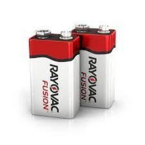 DESCRIPTION: (6) PACKS OF (2) REPLACEMENT BATTERIES BRAND/MODEL: RAYOVAC FUSION #A1604-2FUSK RETAIL$: $10.06 EA SIZE: 9V QTY: 6