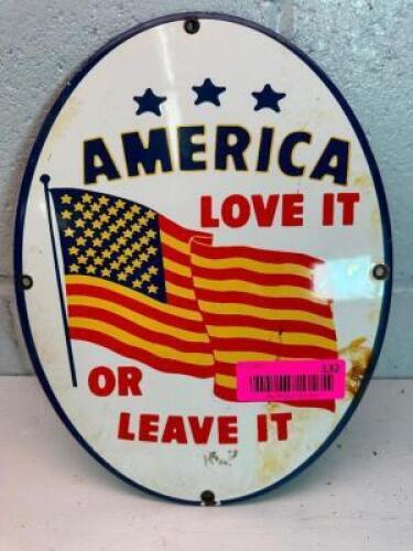 PORCELAIN AMERICAN SIGN