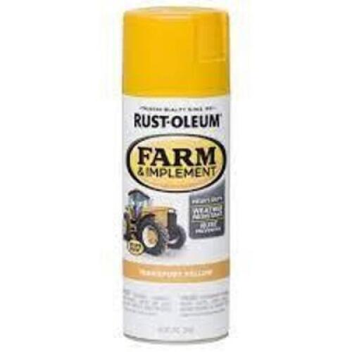 DESCRIPTION: (6) FARM IMPLEMENT SPRAY PAINT BRAND/MODEL: RUST-OLEUM INFORMATION: TRANSPORT YELLOW RETAIL$: $7.98 EA SIZE: 12 OZ QTY: 6
