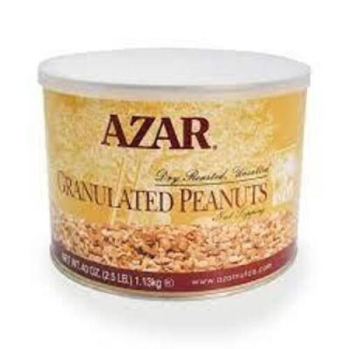 DESCRIPTION: (2) CONTAINERS OF GRANULATED PEANUTS BRAND/MODEL: AZAR RETAIL$: $10.00 EA SIZE: 40OZ QTY: 2