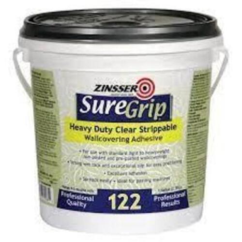 DESCRIPTION: (2) HEAVY DUTY CLEAR STRIPPALE WALLCOVERING ADHESIVE BRAND/MODEL: ZINSSER RETAIL$: $47.82 EA SIZE: 1 GALLON QTY: 2