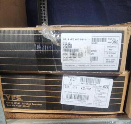 (1) LOT OF (2) PACK OF HEX BOLTS & HEX NUTS