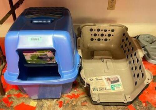 EXTRA LARGE LITTER PAN AND MEDIUM PET CARRIER