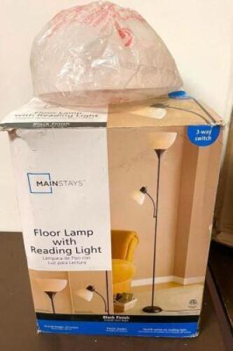 (2) MAINSTAYS FLOOR LAMPS WITH READING LIGHT