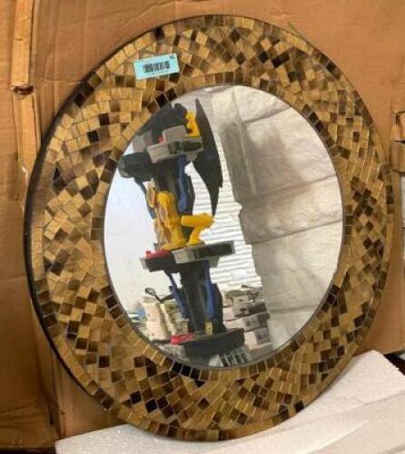 (2) MOSAIC TILED 24" MIRRORS