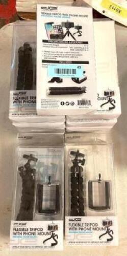 (9) FLEXIBLE TRIPODS WITH PHONE MOUNT