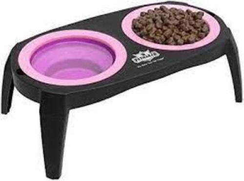 (3) ELEVATED PET BOWLS WITH NONSLIP STAND