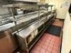 DESCRIPTION: 17.5' ALL STAINLESS PLATE CABINET W/ RISER SHELF, (3) HEAT LAMPS, AND (1) DROP IN WARMER. SIZE 17.5' LONG LOCATION: KITCHEN QTY: 1