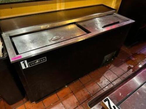 DESCRIPTION: SPARTAN SBC-65 64"TWO WELL HORIZONTAL BOTTLE COOLER BRAND / MODEL: SBC-65 ADDITIONAL INFORMATION 115 VOLT, 1 PHASE. LOCATION: BAR QTY: 1