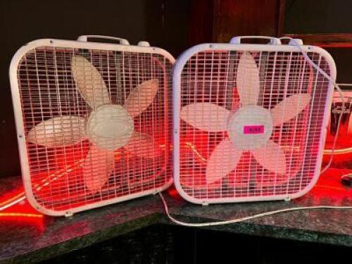 DESCRIPTION: (2) 20" BOX FANS. LOCATION: BAR THIS LOT IS: ONE MONEY QTY: 1