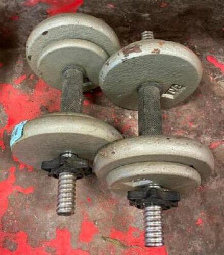(2) DUMBBELLS WITH ADJUSTABLE WEIGHTS
