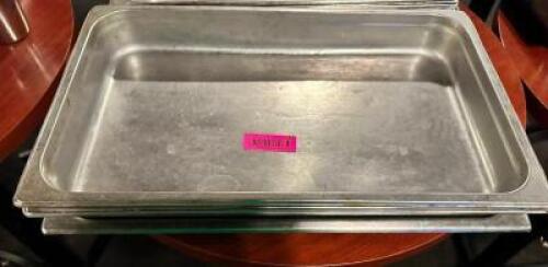 DESCRIPTION: (4) FULL SIZE STAINLESS INSERTS. SIZE 2" DEEP LOCATION: BAR THIS LOT IS: SOLD BY THE PIECE QTY: 4