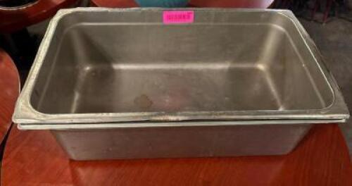 DESCRIPTION: (2) FULL SIZE STAINLESS INSERTS. SIZE 6" DEEP LOCATION: BAR THIS LOT IS: SOLD BY THE PIECE QTY: 2