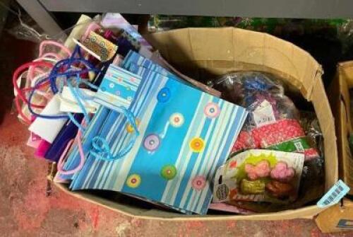 ASSORTED GIFT BAGS AND DECORATIONS