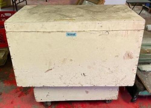 36" WOODEN JOB BOX WITH ASSORTED CONTENTS