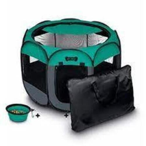 DESCRIPTION: (1) PORTABLE PET PLAYPEN BRAND/MODEL: RUFF N RUFFUS RETAIL$: $60.00 EA SIZE: 36X36X23 QTY: 1