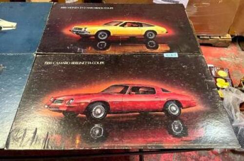 (2) CARDBOARD BACKED VINTAGE CAR POSTERS