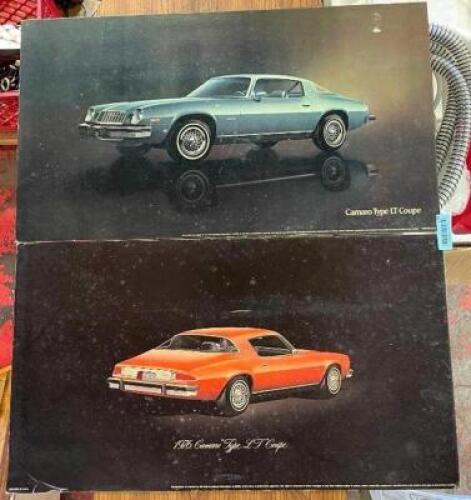 (2) CARDBOARD BACKED VINTAGE CAR POSTERS